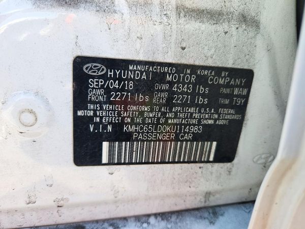 2019 HYUNDAI IONIQ — VINS