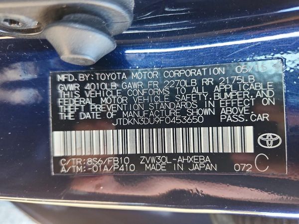 2015 TOYOTA PRIUS — VINS
