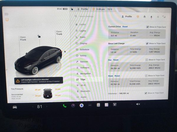 2022 TESLA MODEL 3 — ODOM