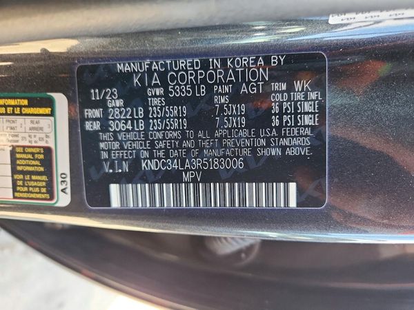 2024 KIA EV6 Light, Wind — VINS