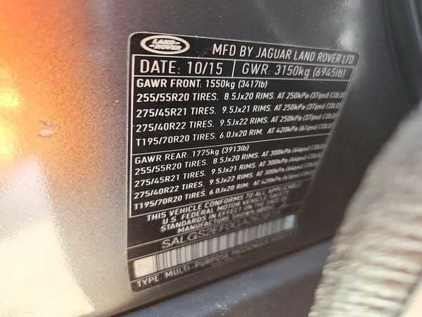 2016 LAND ROVER RANGEROVER Supercharged — VINS