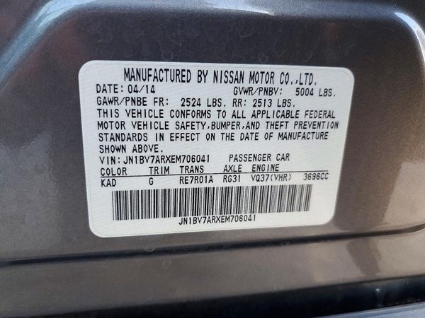2014 INFINITI Q50 — VINS