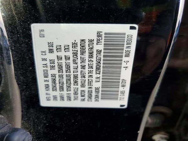 2016 HONDA CRV EX — VINS