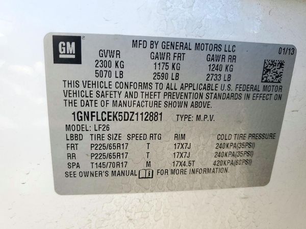 2013 CHEVROLET EQUINOX LS — VINS