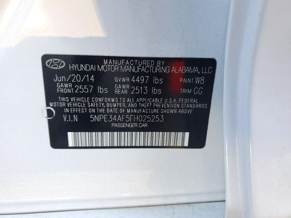 2015 HYUNDAI SONATA — VINS