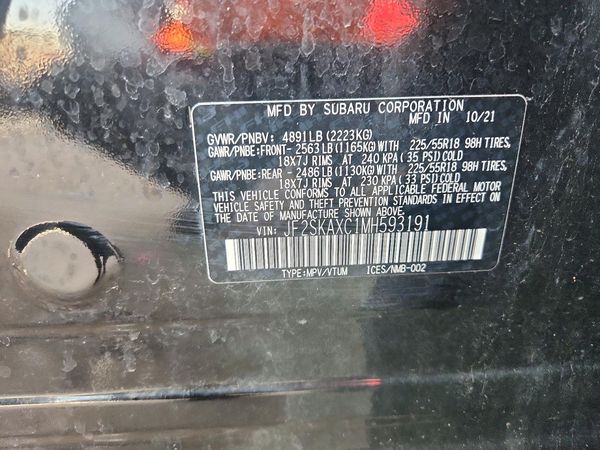 2021 SUBARU FORESTER Touring — VINS