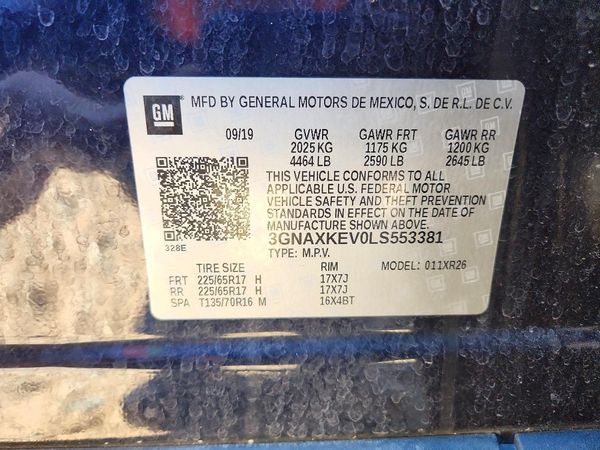 2020 CHEVROLET EQUINOX LT (1LT) — VINS