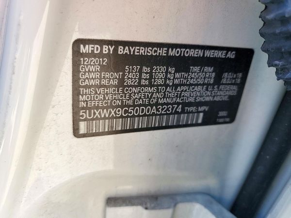 2013 BMW X3 xDrive28i — VINS