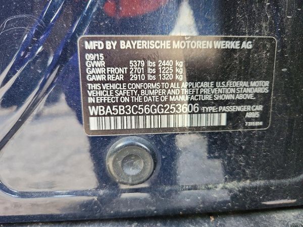 2016 BMW 535 xDrive — VINS
