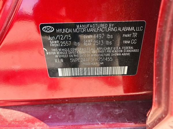 2015 HYUNDAI SONATA SE, ECO — VINS