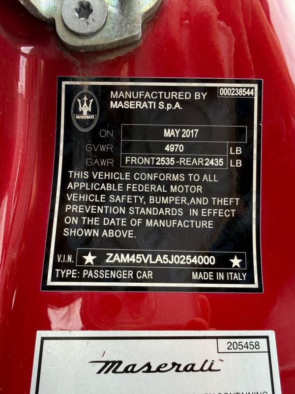 2018 MASERATI GRANTURISMO