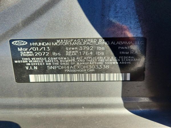 2013 HYUNDAI ELANTRA — VINS