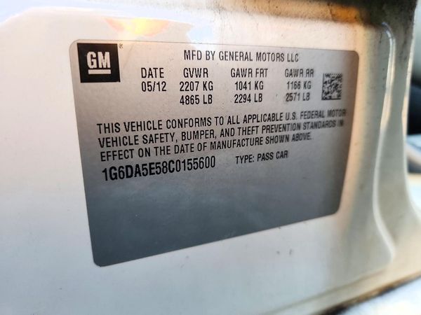 2012 CADILLAC CTS Base — VINS