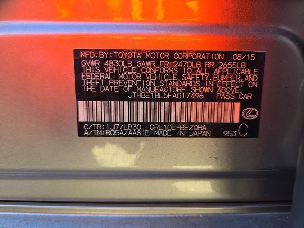2015 LEXUS GS 350 — VINS