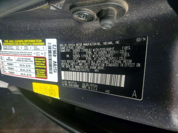 2014 TOYOTA SIENNA — VINS