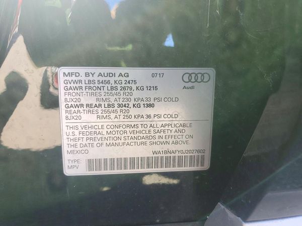 2018 AUDI Q5 quattro Premium Plus — VINS