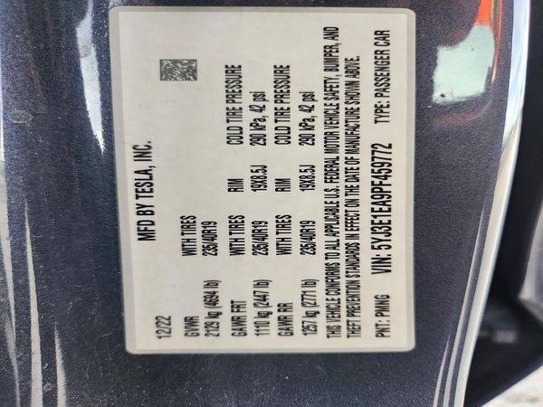2023 TESLA MODEL 3 — VINS