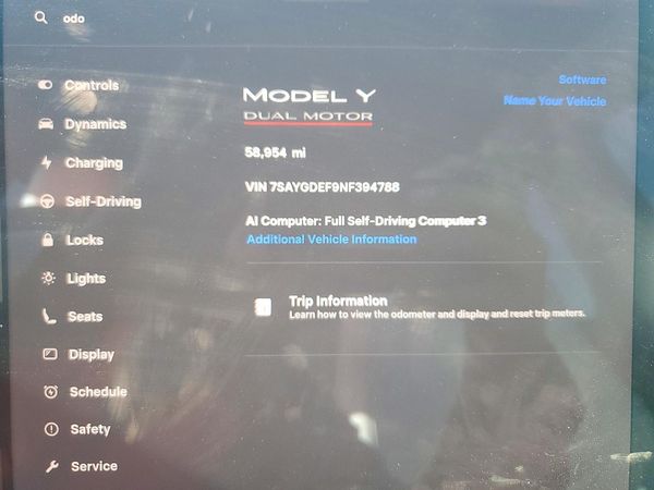 2022 TESLA MODEL Y — ODOM