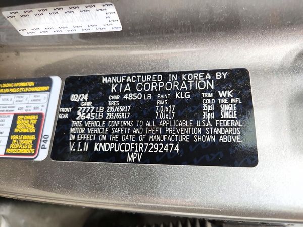 2024 KIA SPORTAGE LX — VINS