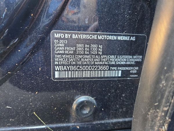2013 BMW 750 — VINS