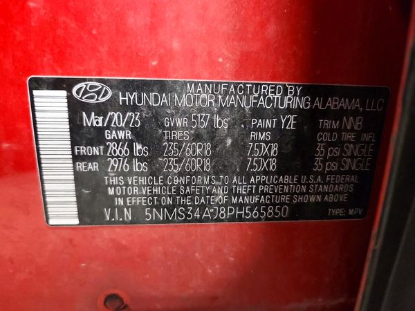 2023 HYUNDAI SANTA FE SEL Premium — VINS