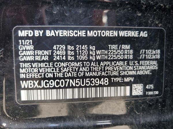 2022 BMW X1 xDrive28i — VINS