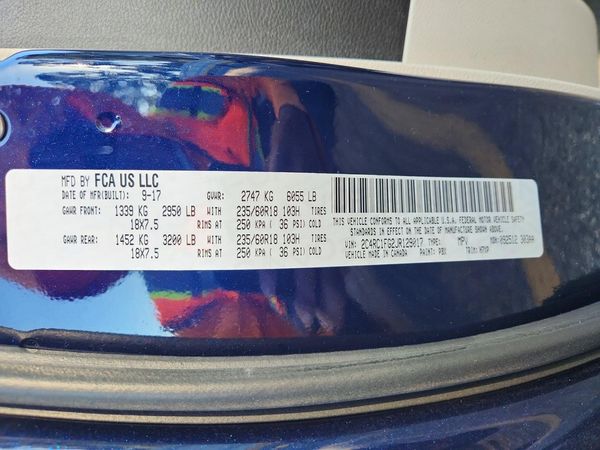 2018 CHRYSLER PACIFICA Touring Plus — VINS