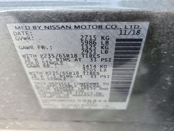 2019 NISSAN PATHFINDER — VINS