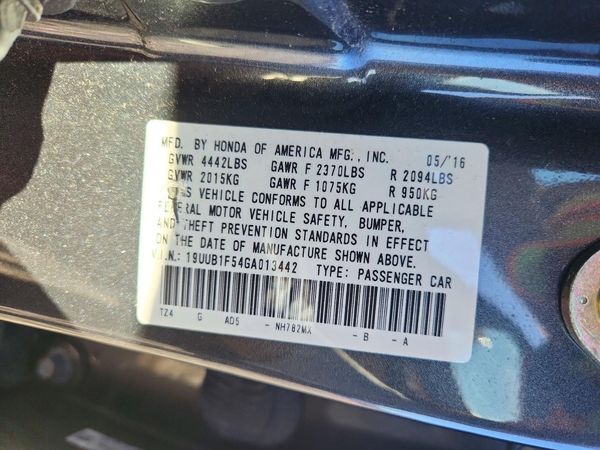 2016 ACURA TLX TECH — VINS
