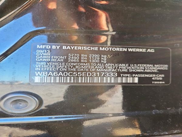 2014 BMW 640 GC — VINS