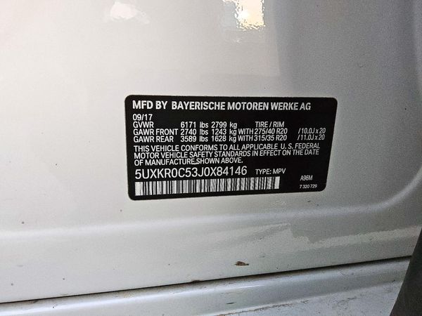 2018 BMW X5 xDrive35i — VINS