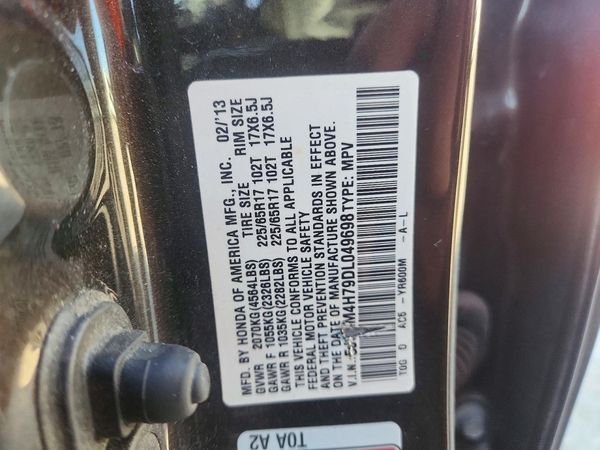2013 HONDA CRV EX-L — VINS