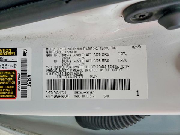 2020 TOYOTA TUNDRA Platinum Grade