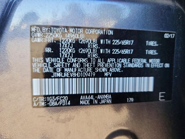 2017 TOYOTA RAV4 LE/XLE Hybrid — VINS
