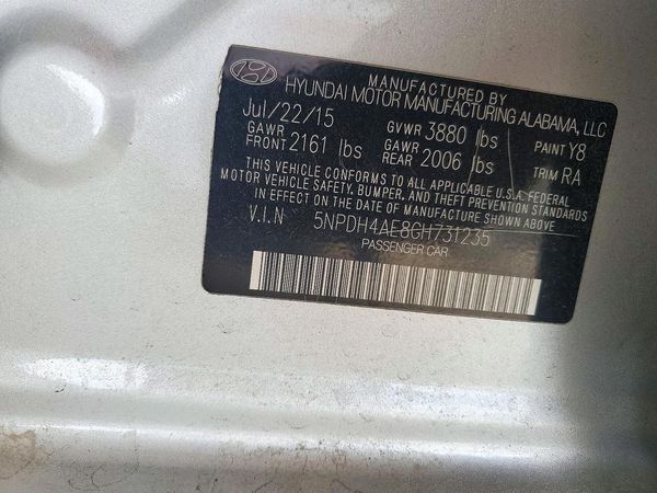 2016 HYUNDAI ELANTRA — VINS