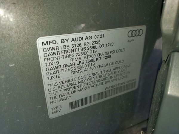 2022 AUDI Q3 — VINS