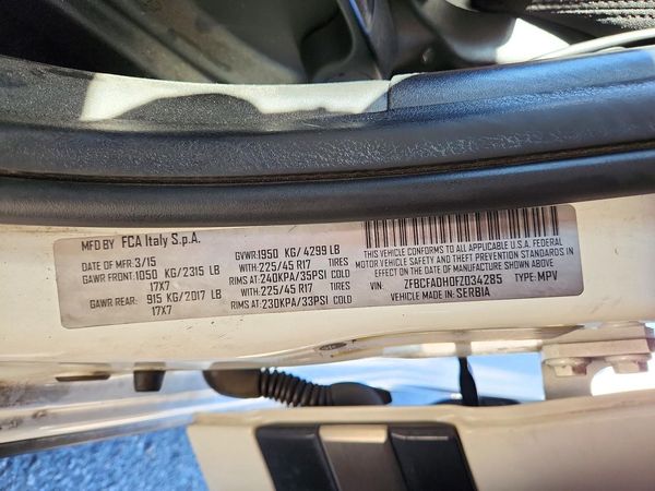 2015 FIAT 500 TREKKING — VINS