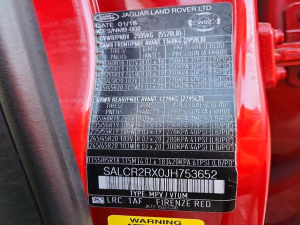 2018 LAND ROVER DISCOVERY SPORT HSE — VINS