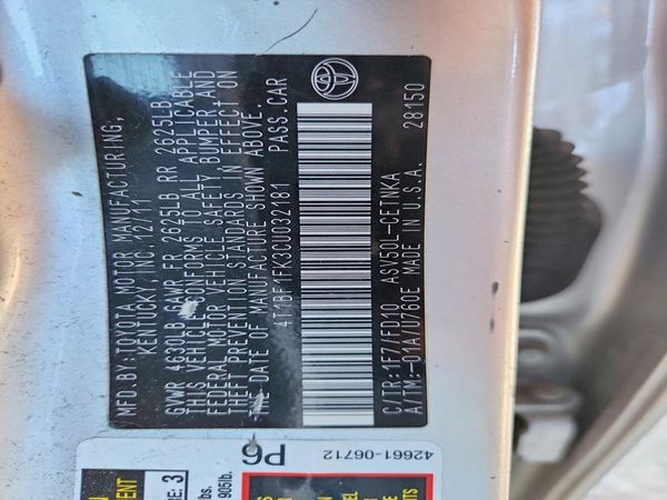 2012 TOYOTA CAMRY