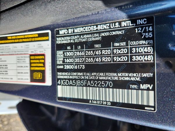 2015 MERCEDES-BENZ ML