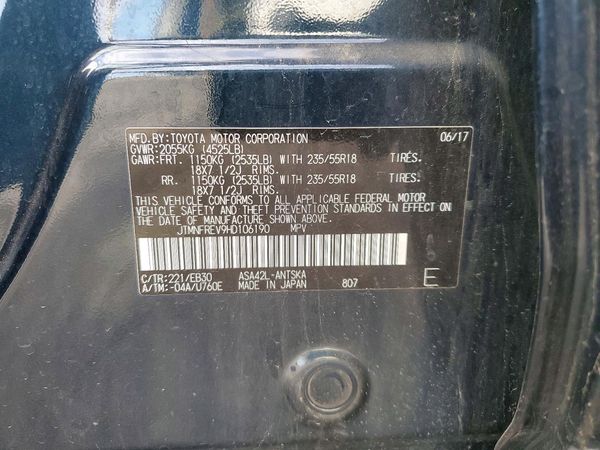 2017 TOYOTA RAV4 SE — VINS