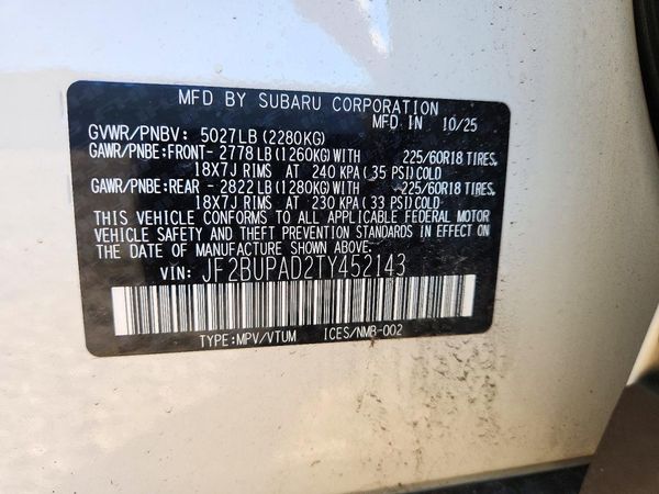 2026 SUBARU OUTBACK Premium — VINS