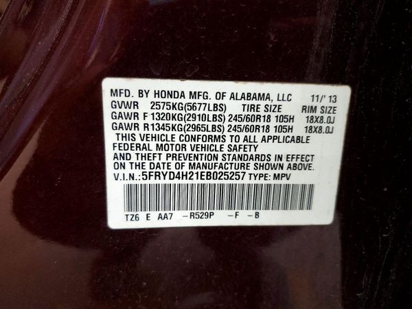 2014 ACURA MDX SH-AWD — VINS
