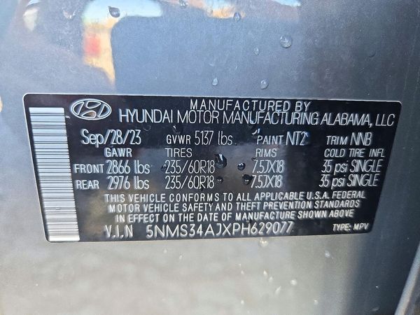 2023 HYUNDAI SANTA FE SEL Premium — VINS
