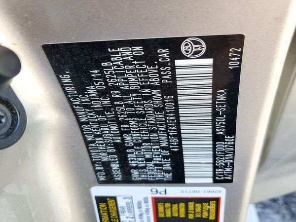 2014 TOYOTA CAMRY — VINS