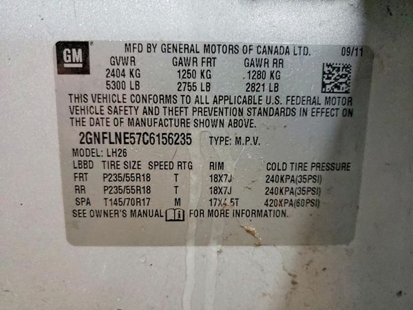 2012 CHEVROLET EQUINOX 2LT
