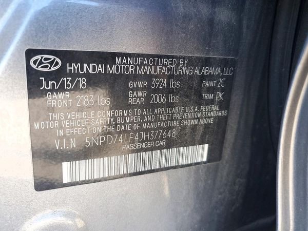 2018 HYUNDAI ELANTRA SE — VINS