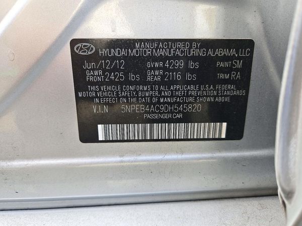 2013 HYUNDAI SONATA GLS/ GLS Popular — VINS