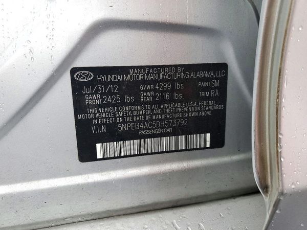 2013 HYUNDAI SONATA GLS/ GLS Popular — VINS