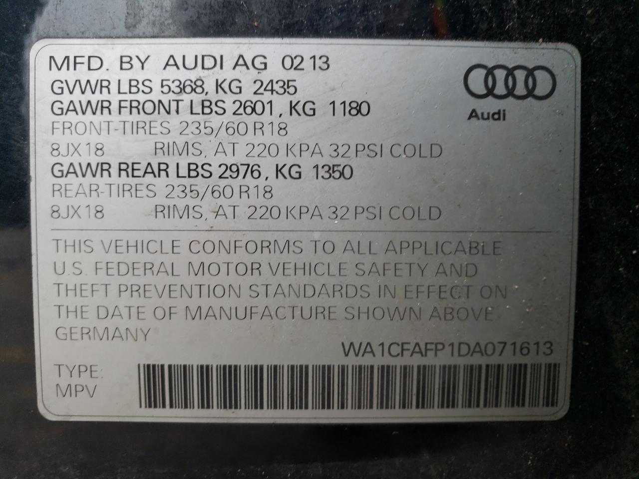 2013 AUDI Q5 Premium Hybrid
